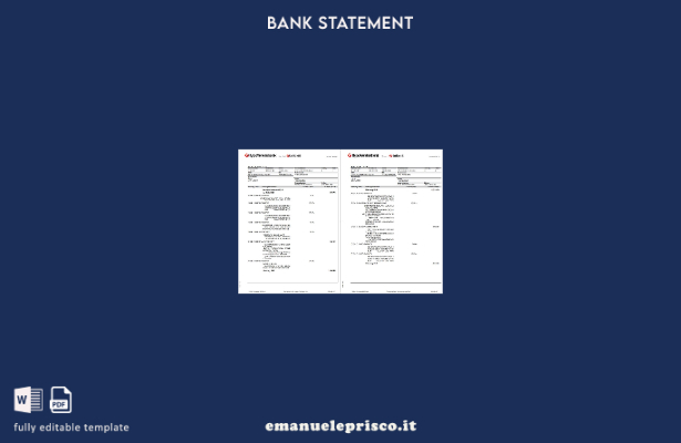 stile verificato Estratto conto Germany HypoVereinsbank su Deutsch, modello di p